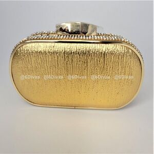 Gold Metallic Evening Purse Gold Minaudiere Cocktail Clutch Purse